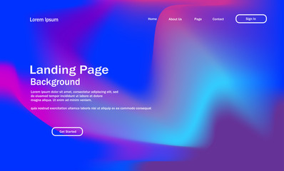 colorful 3d geometric landing page background template. with fluid shape composition vector.