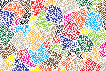 Multicolor QR Code Background. Quick Response Code for Supermarket, E-commerce, Shop Etc