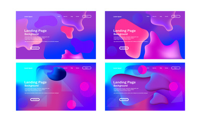 colorful 3d geometric landing page background template. with fluid shape composition vector.
