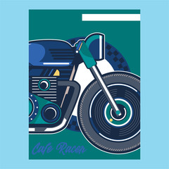 vintage motorcycle labels, badges and design elements, racer, print and banner, emblem, - Vector