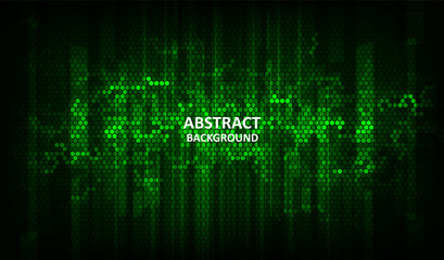 Fototapeta premium The abstract halftone green background consists of different Hexagon. vector illustration