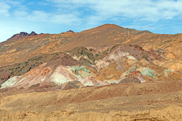Colorful Mineral Deposits in a Desert Hill