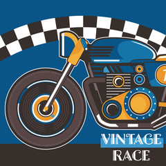 Vintage Custom Motorcycle Poster - Vector
