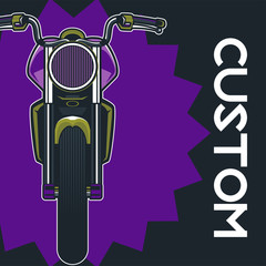 Vintage Custom Motorcycle Poster - Vector