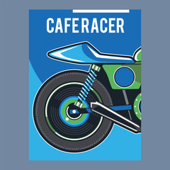 motorcycle illustration t shirt print - Vector