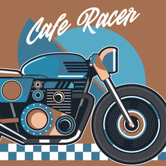 motorcycle illustration t shirt print - Vector