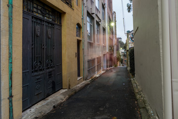 Fototapeta na wymiar narrow street early in the morning