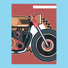 vintage motorcycle labels, badges and design elements, racer, print and banner, emblem, - Vector