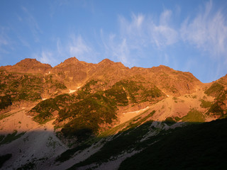 涸沢のモルゲンロート
