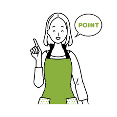 ポイントを伝える主婦。