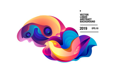 Vector Colorful Abstract Liquid and Fluid for Landing Page and Presentation Template 