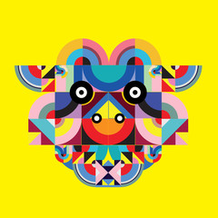 vector colorful abstract polygonal illustration animal face mask with abstract geometric shape