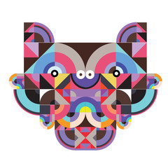 Obraz premium vector colorful abstract polygonal illustration animal face mask with abstract geometric shape