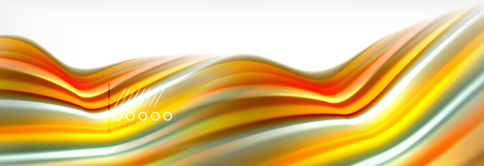 Abstract wave lines liquid fluid rainbow style color stripes background. Artistic illustration for presentation, app wallpaper, banner or poster