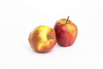 Fototapeta na wymiar Yellow apple. Sliced. On a white background. Healthy eating.