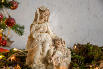 Fototapeta na wymiar nacimiento de jesus, navidad, 24 de diceimbre, blanco virgen maria, reyes magos, estrella belem, estrellas, festivo, regalos