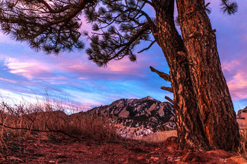 Colorful sunrise in Boulder, CO