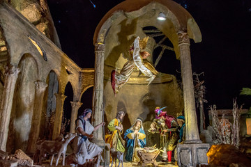 Fototapeta premium Nacimiento 24 diciembre, navidad, reyes magos, pastores, religion, tradiciones, melchor, gaspar, baltazar, estrella belem