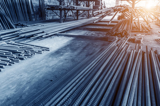 Rebar on construction site