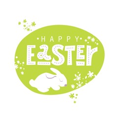 Happy Easter lettering and vector illustration