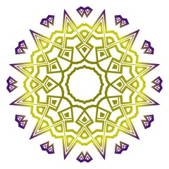 Modern Decorative floral mandala. Purple, orange color. Vector illustration.