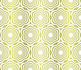 Floral Geometric Pattern. Seamless Texture Yellow Color Background. Element For Design. Vector Illustration