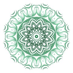 Green gradient color Mandala. Vector illustration.