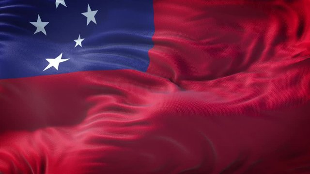 Realistic Flag of Samoa Loop