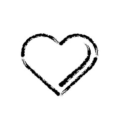brush stroke hand drawn vector icon of love heart