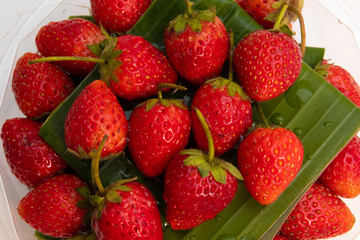 Strawberries background. Food background. Natural fresh strawberries