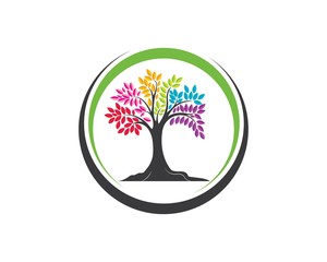 Tree icon logo template vector