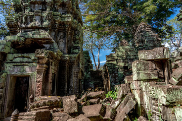 Fototapeta premium Ta prohm temple ruins at Angkor, Siem Reap Province, Cambodia