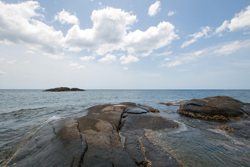Fototapeta na wymiar Pigeon Island National Park just off the shore of Nilaveli beach in Trincomalee Sri Lanka Asia