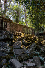 Fototapeta na wymiar Ta prohm temple ruins at Angkor, Siem Reap Province, Cambodia