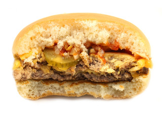 Stock Foto Big burger with meat and vegetables