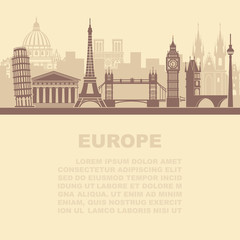 The layout of the leaflets with the sights Europe and place for text