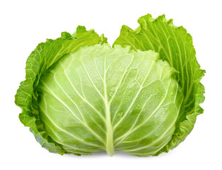 Cabbage isolated on white clipping path