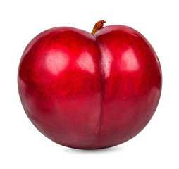 Obraz premium Red plum isolated on white clipping path
