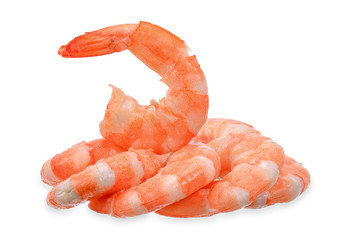 Shrimp isolated on white with clipping path