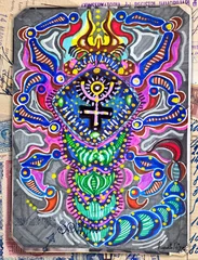 Schilderijen op glas Schorpioen. Tekenen met etnische en esoterische figuren © Rosario Rizzo