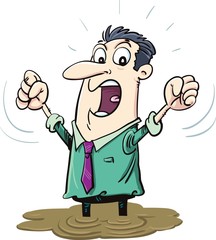 Businessman in the mud
