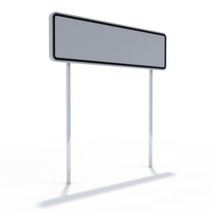 Fototapeta premium Blank white road sign or Empty traffic signs. 3D