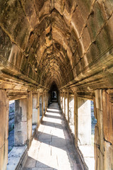 Corridor of Baphuon temple ruins at Angkor, Siem Reap Province, Cambodia