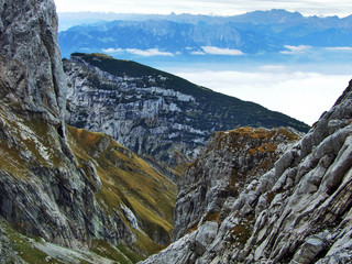Stones and rocks from the mountain massif Alpstein - Canton of St. Gallen, Switzerland