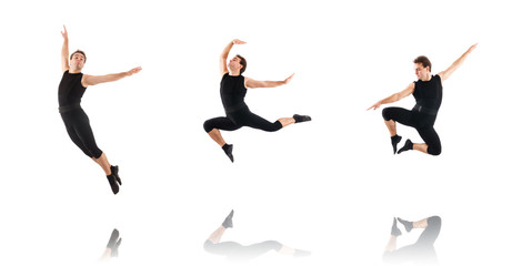 Fototapeta premium Young dancer isolated on the white