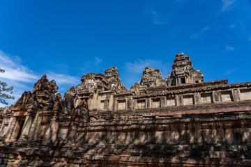 Fototapeta na wymiar Ta Keo temple ruins at Angkor, Siem Reap Province, Cambodia