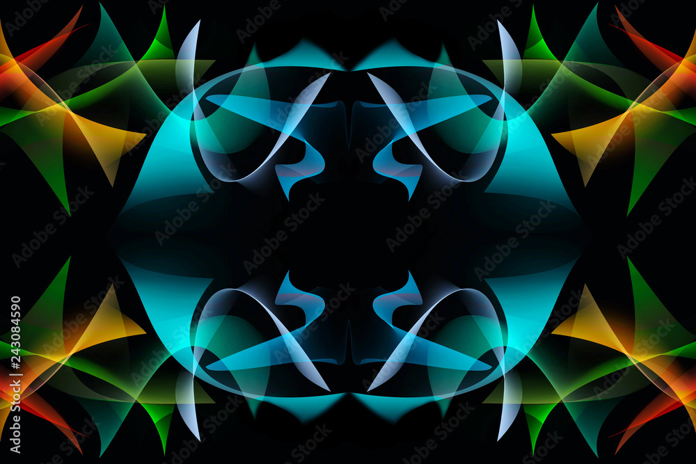 Canvas Prints abstract fractal sparkles on black background. fantasy fractal texture. digital art.