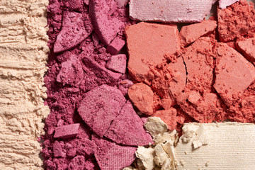 Texture fo broken colorful eyeshadow, blush or powder