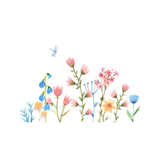 Watercolor floral vector composition