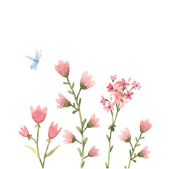 Watercolor floral vector composition